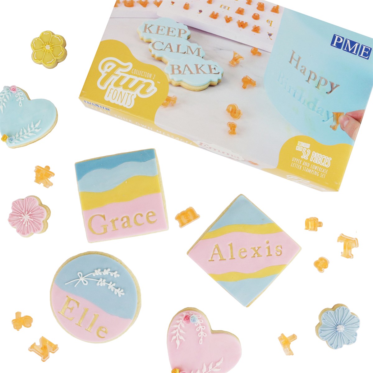 PME Fun Fonts Col2 Upper/Lowercase 52pcs