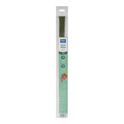 PME Floral Wires 50pc - Green #24 Guage