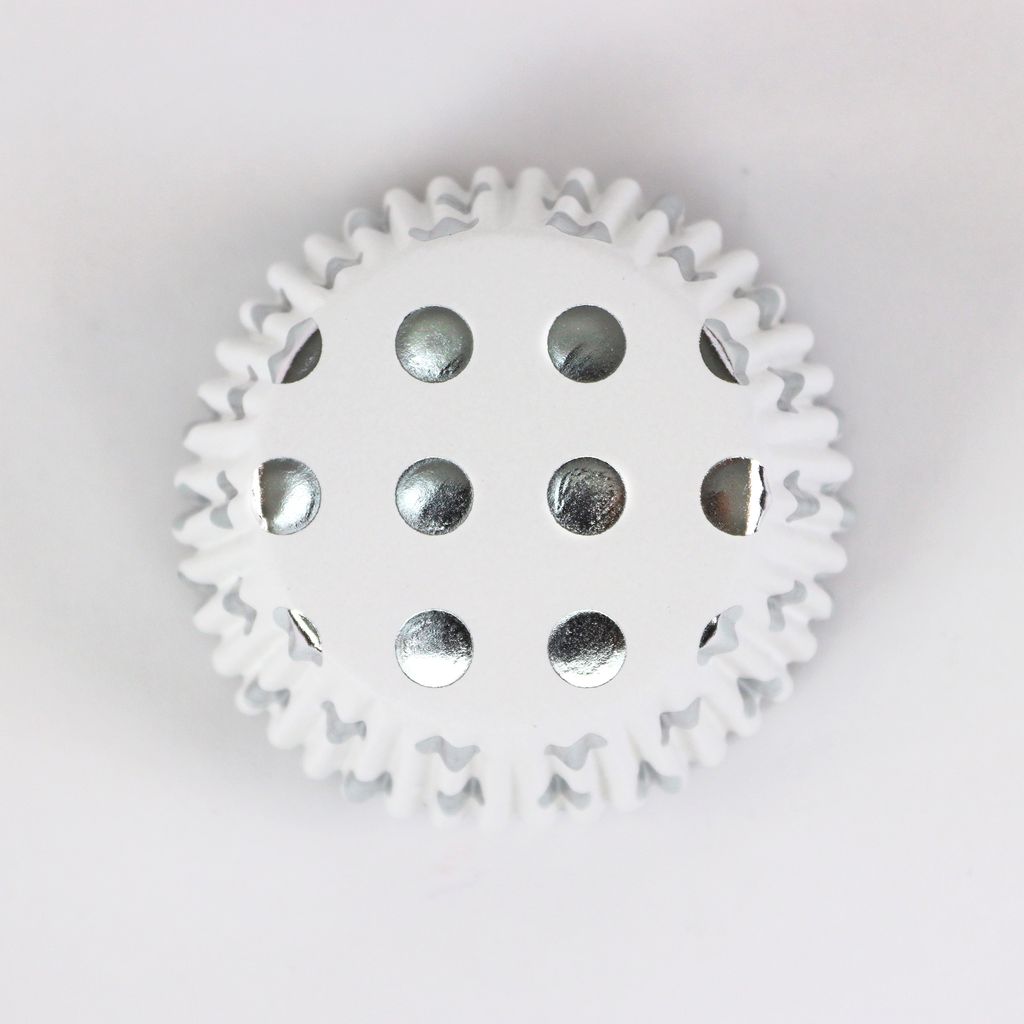 PME Cupcake Cases - Polka Dot - Silver Foil