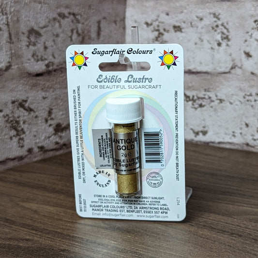 Sugarflair Edible Lustre Dust 2g - Antique Gold