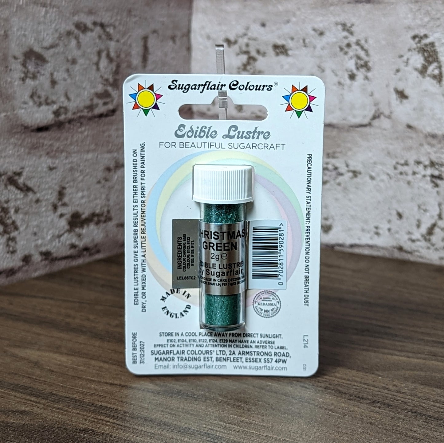 Sugarflair Edible Lustre Dust 2g - Christmas Green