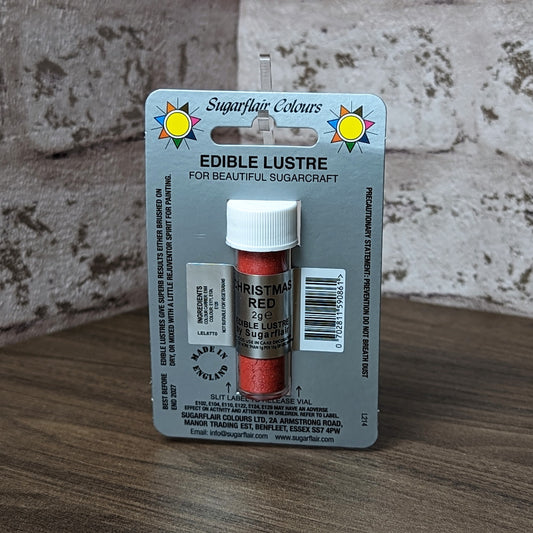 Sugarflair Edible Lustre Dust 2g - Christmas Red