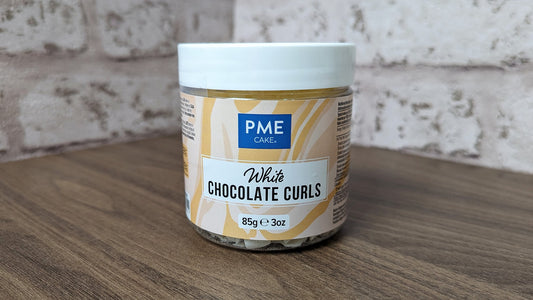 PME White Chocolate Curls 85g Pot