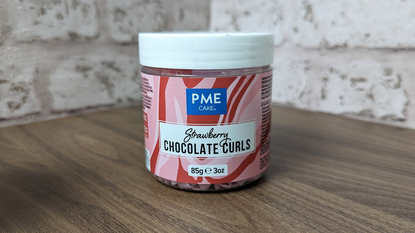 PME Strawberry Chocolate Curls 85g Pot