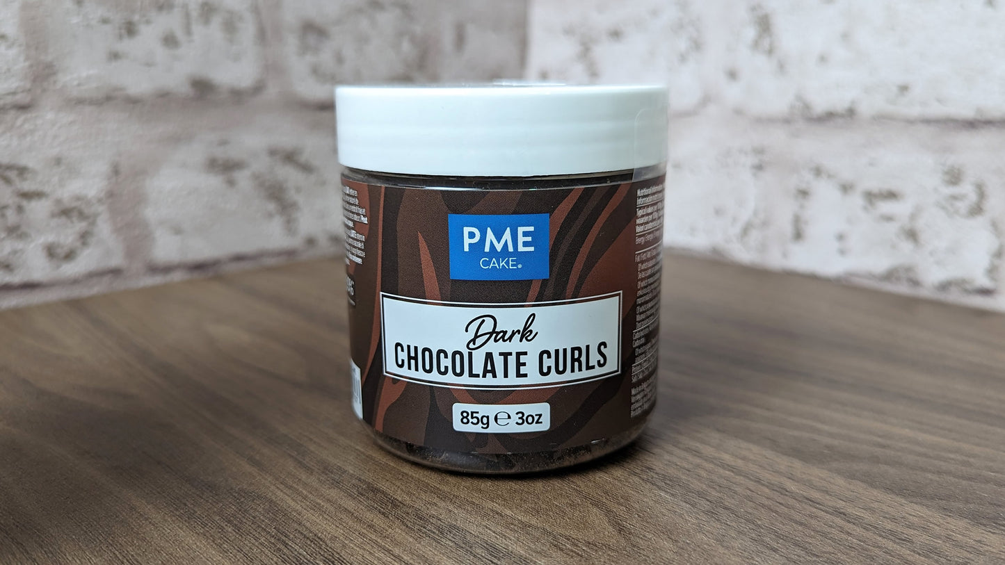 PME Dark Chocolate Curls 85g Pot