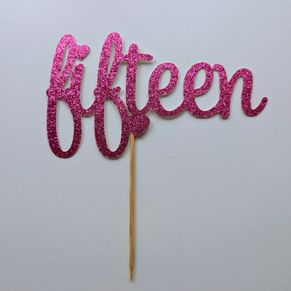 Fifteen Pink Card Topper