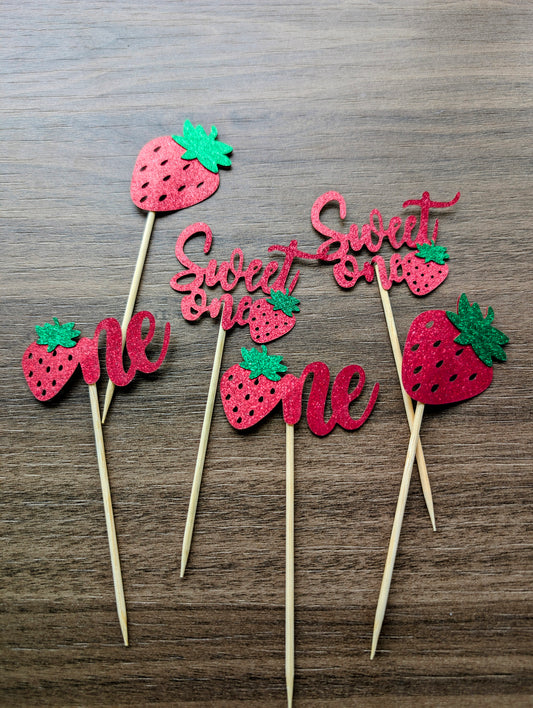 Sweet One Theme Cupcake Picks - 6pcs