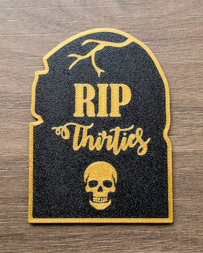 RIP Thirties Skull Cake Charm