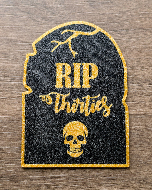 RIP Thirties Skull Cake Charm