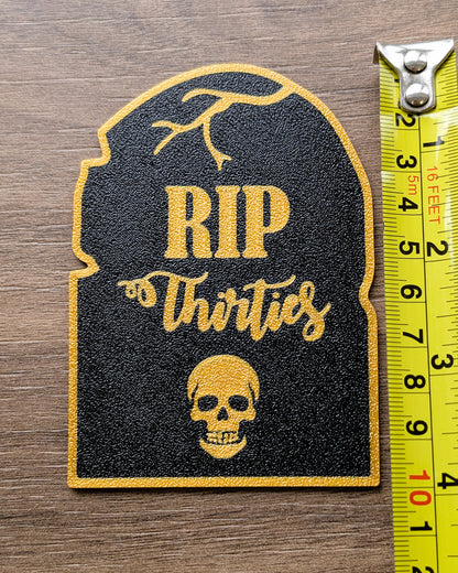 RIP Thirties Skull Cake Charm
