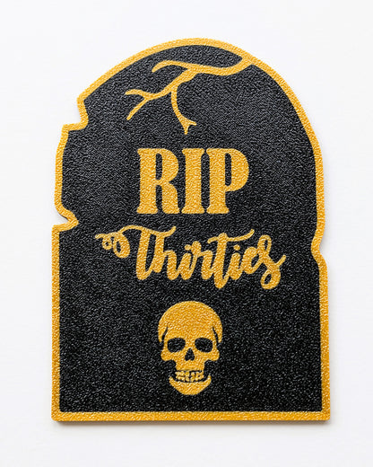 RIP Thirties Skull Cake Charm