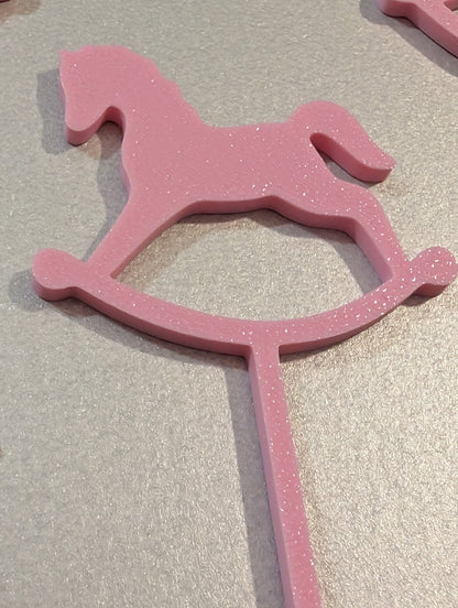 Rocking Horse Cupcake Picks - Pink