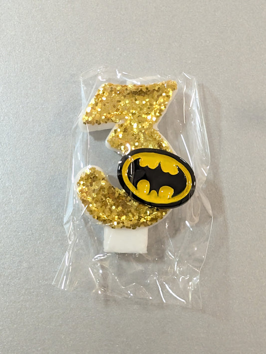 Gold Glitter Batman Candle - 3
