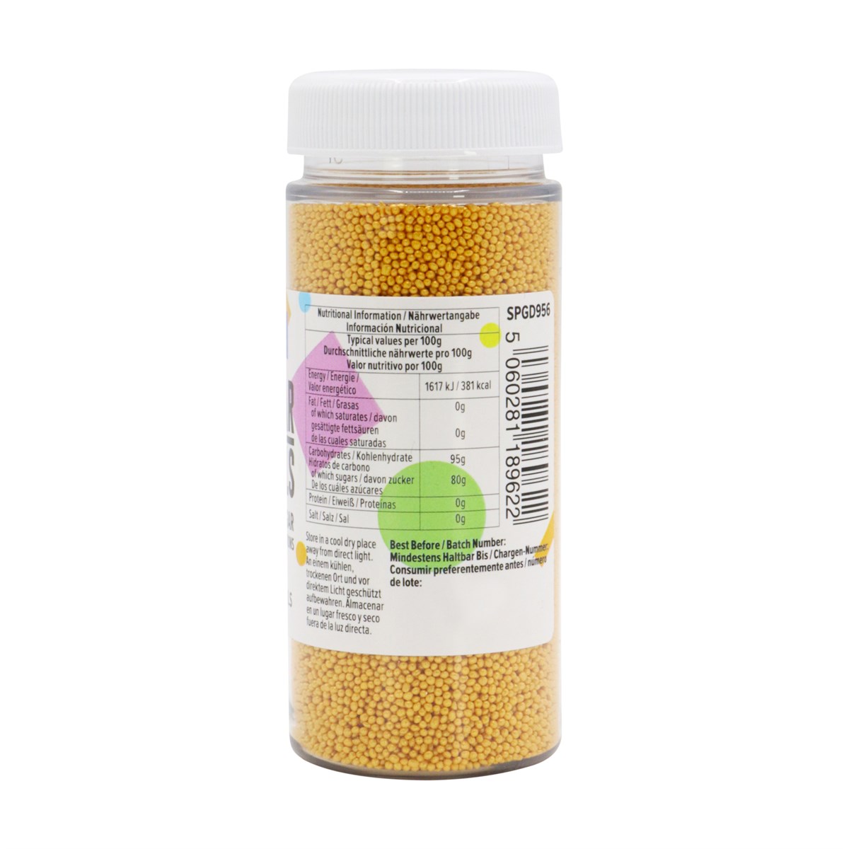 PME Sugar Non-Pareils 100g - Gold