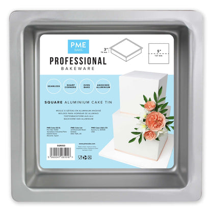 PME Pro 5"x3" Square Cake Tin