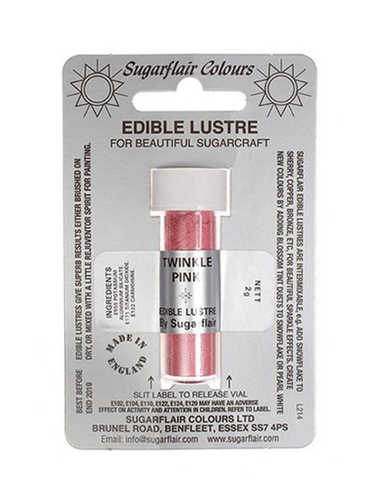 Sugarflair Edible Lustre Dust 2g - Twinkle Pink