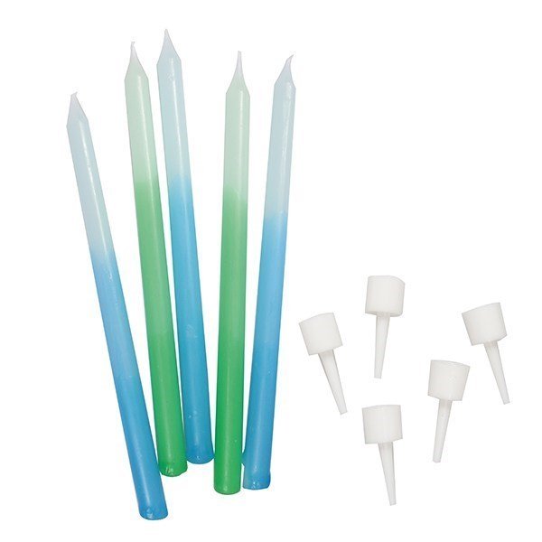 Blue/Green Ombre Candles - 12pk