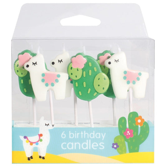 Cactus and Llama Candles 6pc