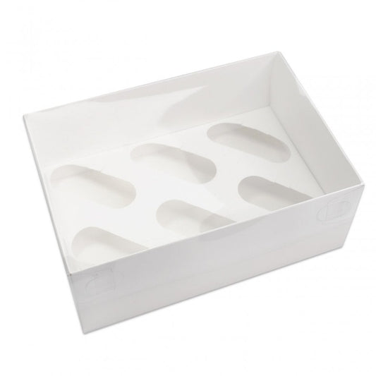 Cupcake Box with Clear Lid - Holds 6 Cupcakes - 1pc