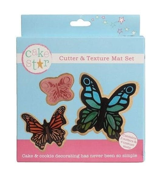 Cake Star Cutter & Texture Mat Set - Butterflies