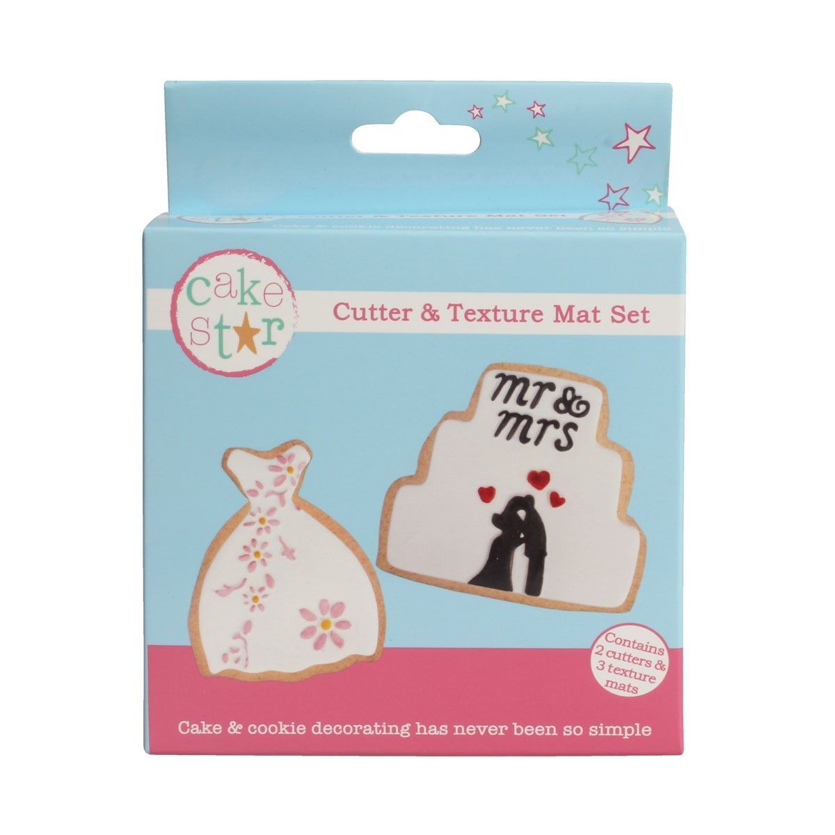 Cake Star Cutter & Texture Mat Set - Cake & Dress