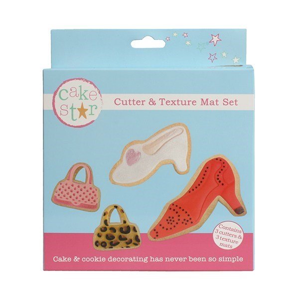 Cake Star Cutter & Texture Mat Set - Shoes & Handbags