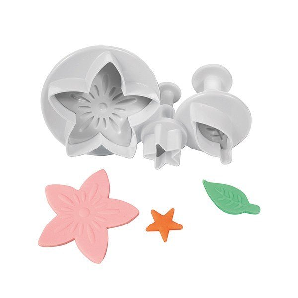 Cake Star Flower Leaf & Star Plunger Cutter - 3pc