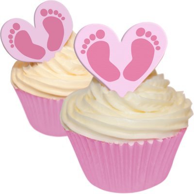 CDA Edible Hearts and Baby Feet - Pink 12pc