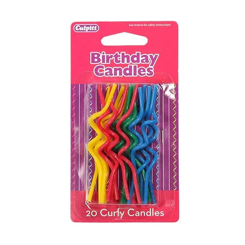 Curly Candles 20pk - Rainbow