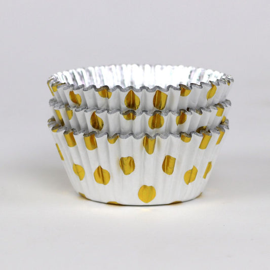 PME Cupcake Cases - Polka Dot - Gold Foil