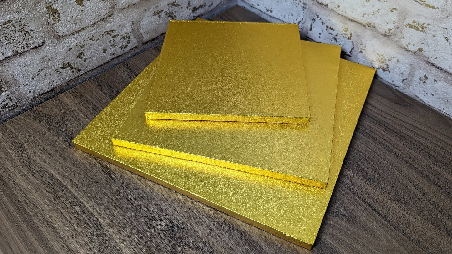 Gold Square Cake Drums - 12"