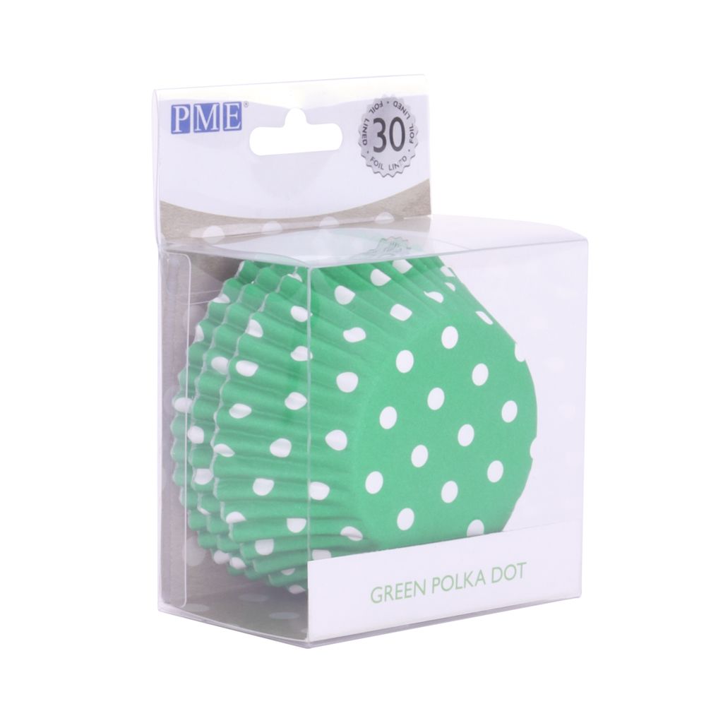 PME Cupcake Cases - Polka Dot - Green