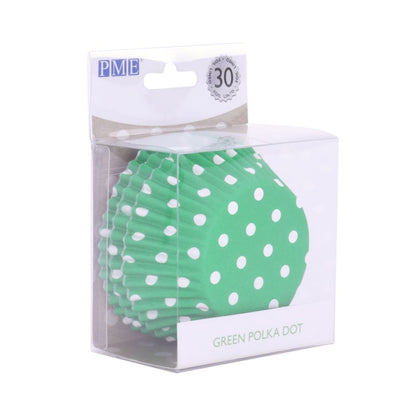 PME Cupcake Cases - Polka Dot - Green