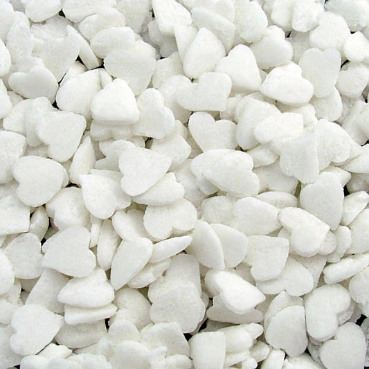 Quality Sprinkles White Confetti Hearts - 65g