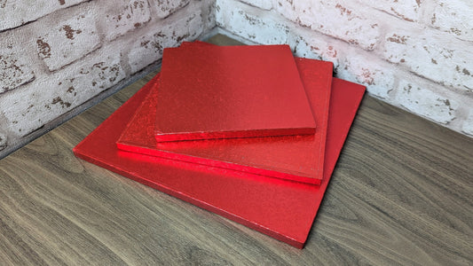 Red Square Cake Drums - 14"