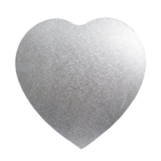 Heart 3mm Cake Board - Silver 8"