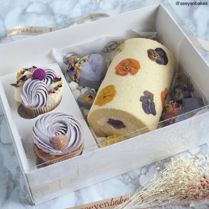 Cupcake Box Clear Lid - Holds 2 + Hamper - 1pc