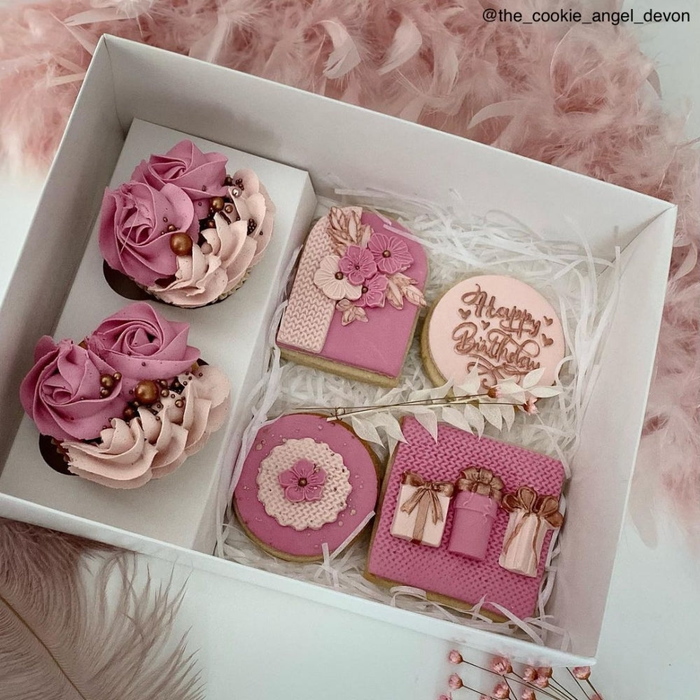 Cupcake Box Clear Lid - Holds 2 + Hamper - 1pc