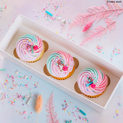 Cupcake Box Clear Lid - Holds 3 - 1pc