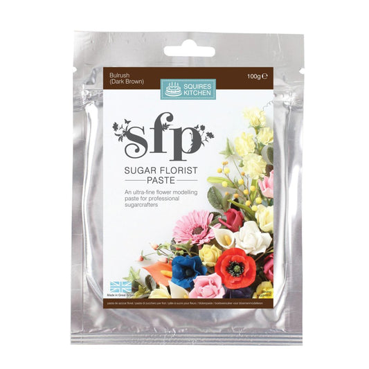 Squires Kitchen Sugar Florist Paste 100g - Bulrush Dark Brown