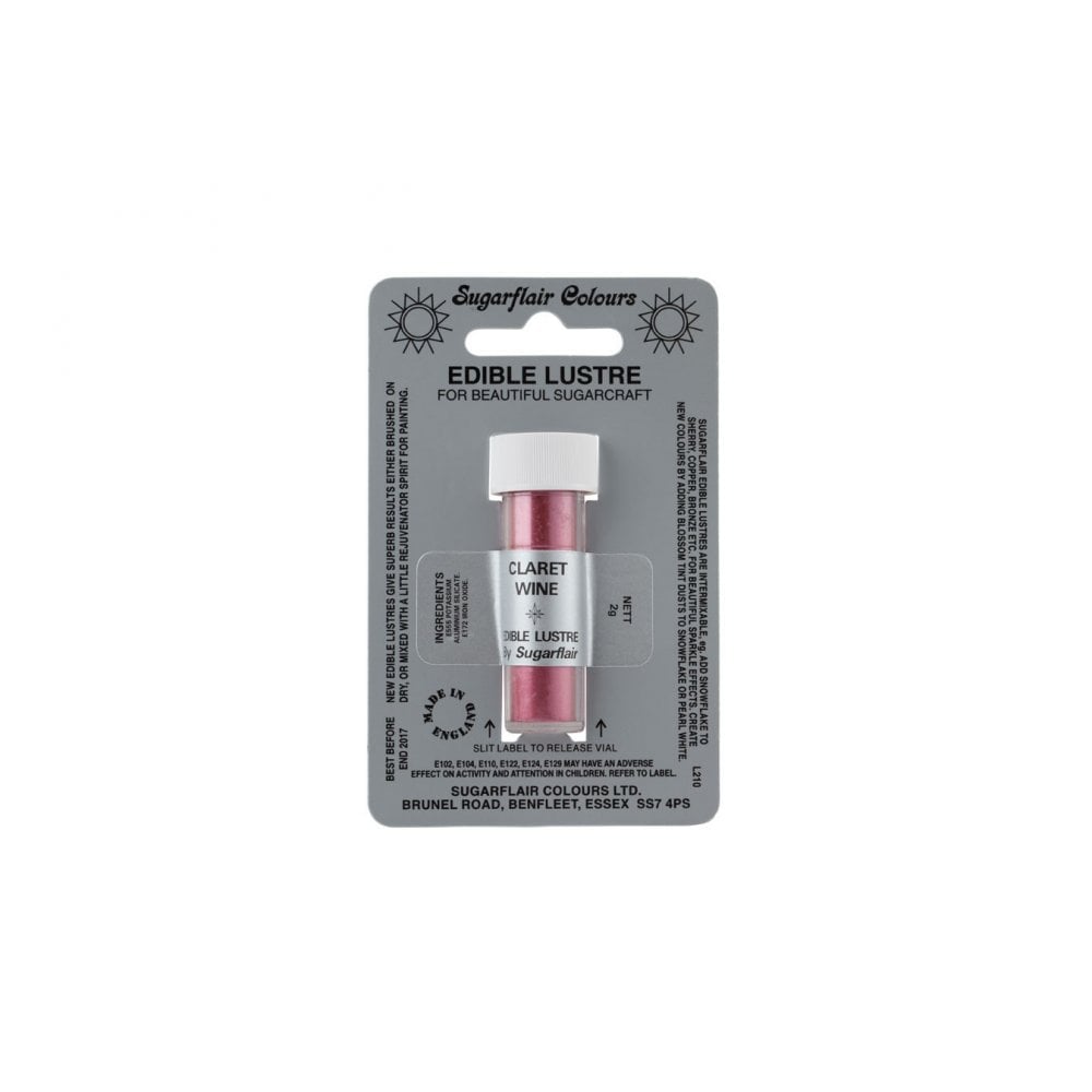 Sugarflair Edible Lustre Dust 2g - Claret Wine