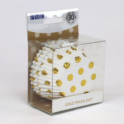 PME Cupcake Cases - Polka Dot - Gold Foil