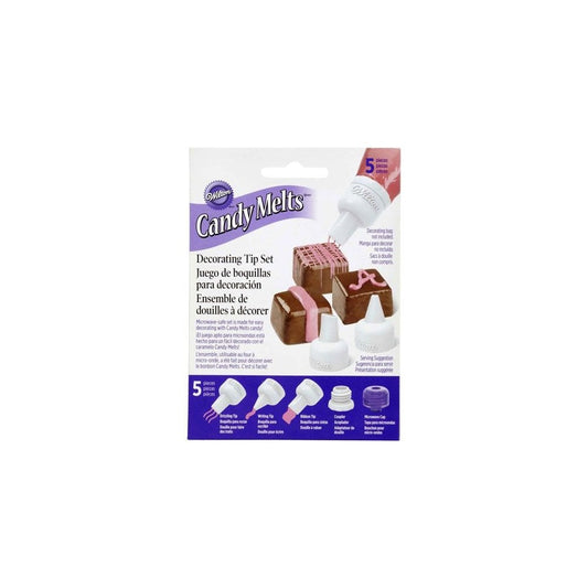 Wilton Candy Melts decorating tip set packaging on a white background