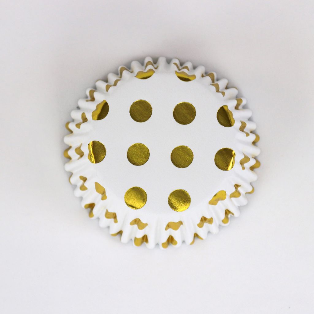 PME Cupcake Cases - Polka Dot - Gold Foil